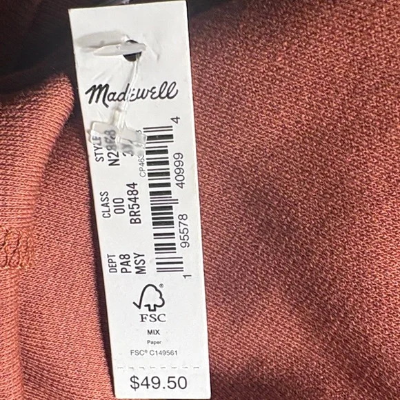 Madewell Drapey Rib Henley Tee — Size3X Long Sleeve Buttoned V-Neck - Picture 10 of 10